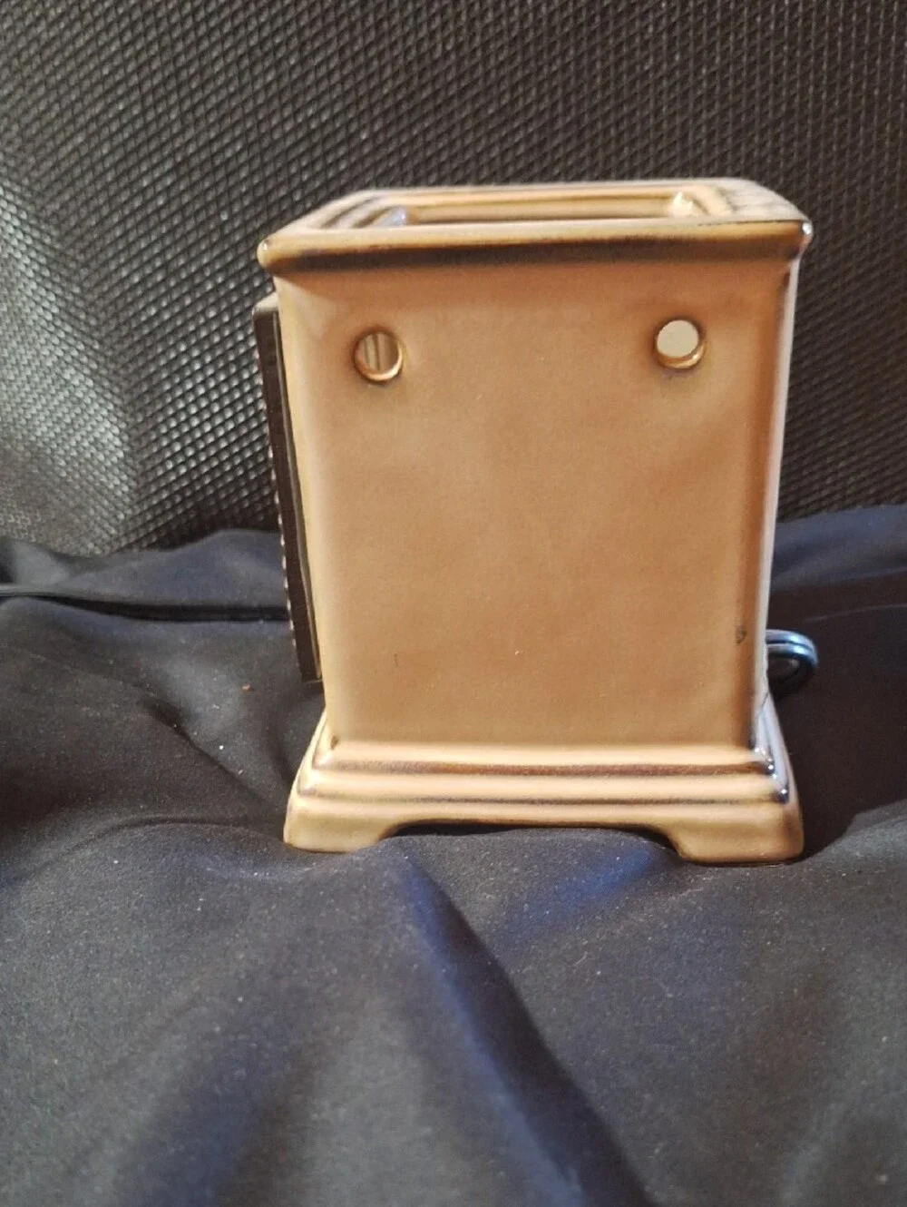 Scentsy Brown Ceramic Accent Warmer with Black Trim